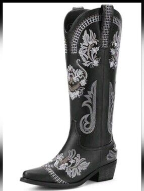 Pasuvo Western Embroidered Knee-High Women's Boot